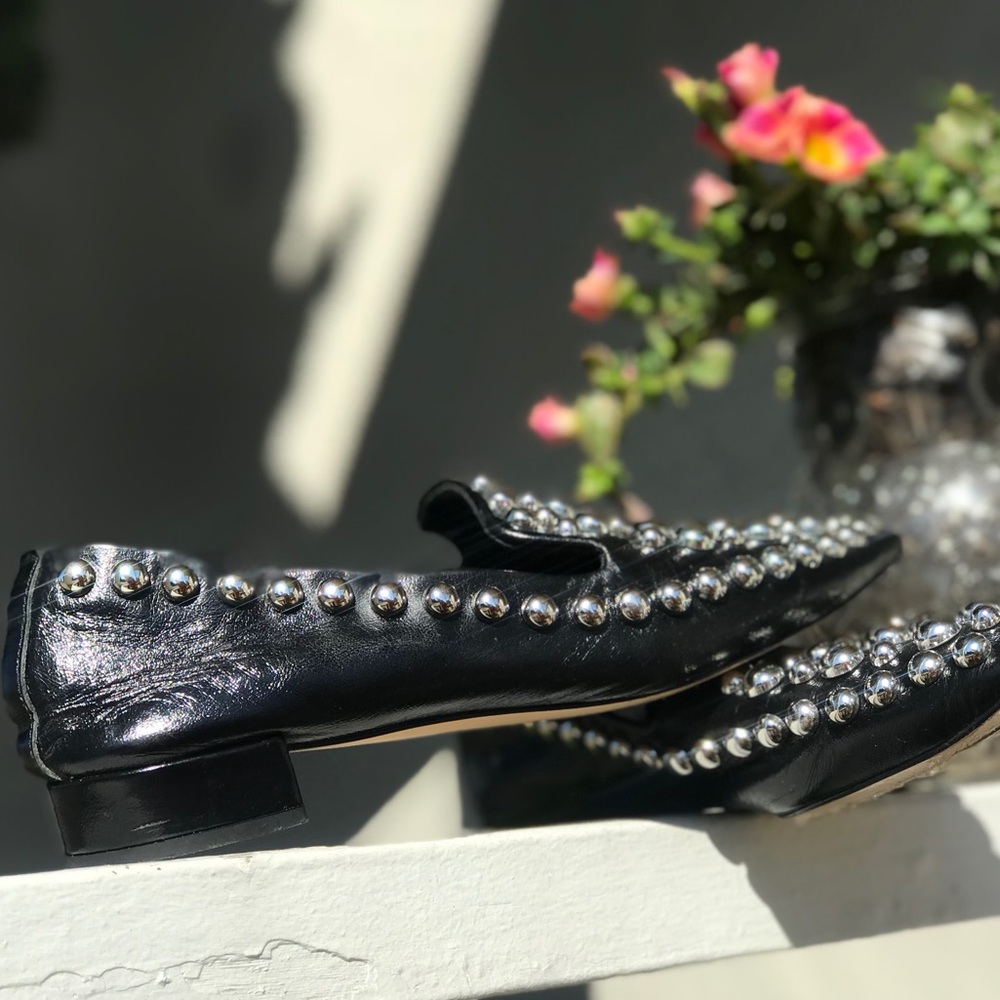 Zara Genuine Patent Leather Studded Loafers - Picture 4 of 8